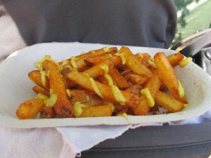 PNE Asian spiced fries with curry aioli
