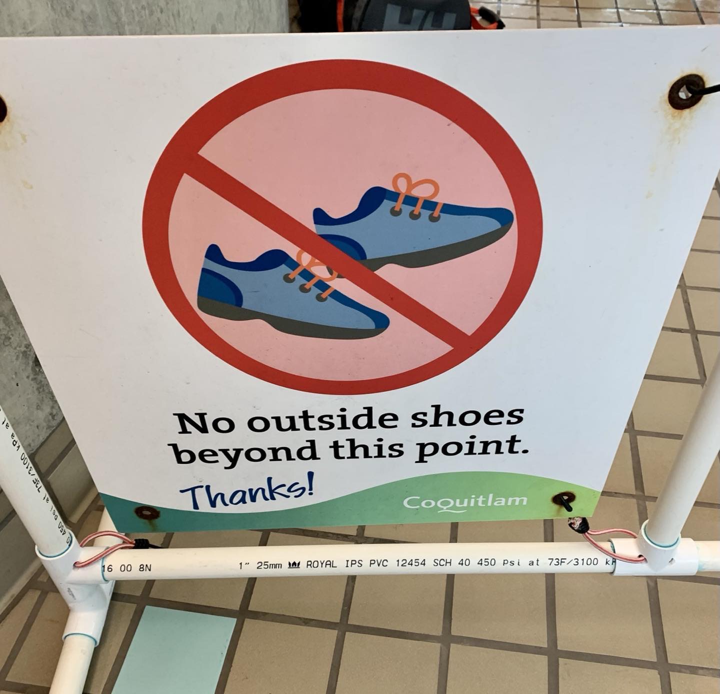 Sign at the pool says “no outside shoes beyond this point”.
95% of people at the pool this morning read it as saying “Look furtively around and then proceed on tiptoe in your boots as your boots drop clumps of mud on the pool deck where little children are walking barefoot.”
